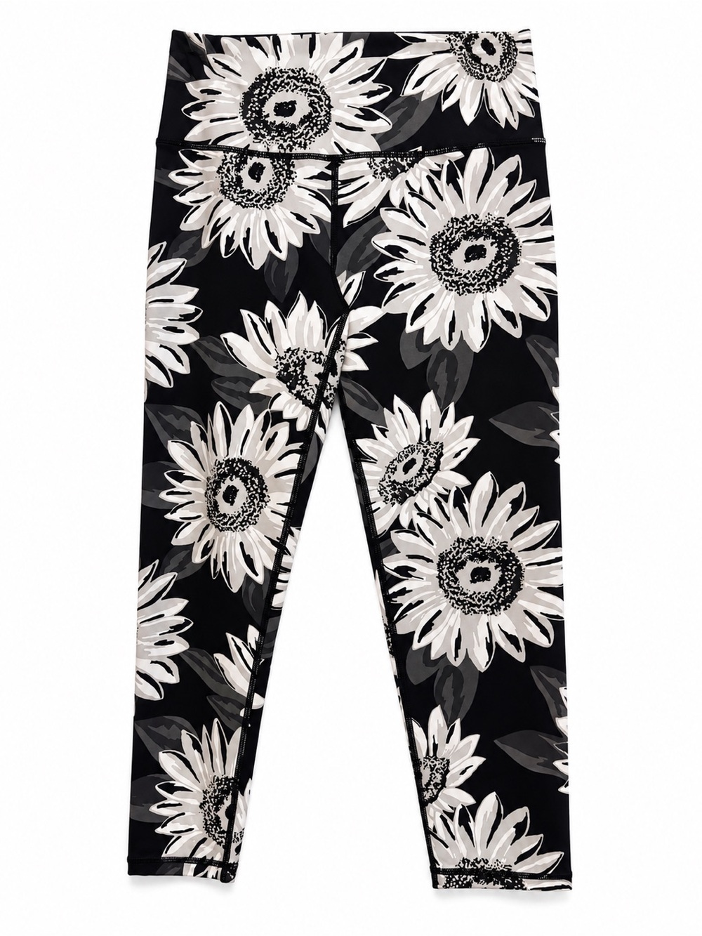 Aerie Chill Play Move Floral Sunflower Leggings Black White Medium M